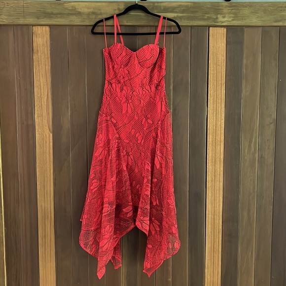 Mossman “You’re So Vain” Red Midi Cocktail Dress - Picture 5 of 8